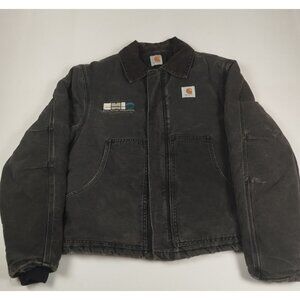 Carhartt Mens M Grey Canvas Detroit Work Jacket Vintage Made in USA